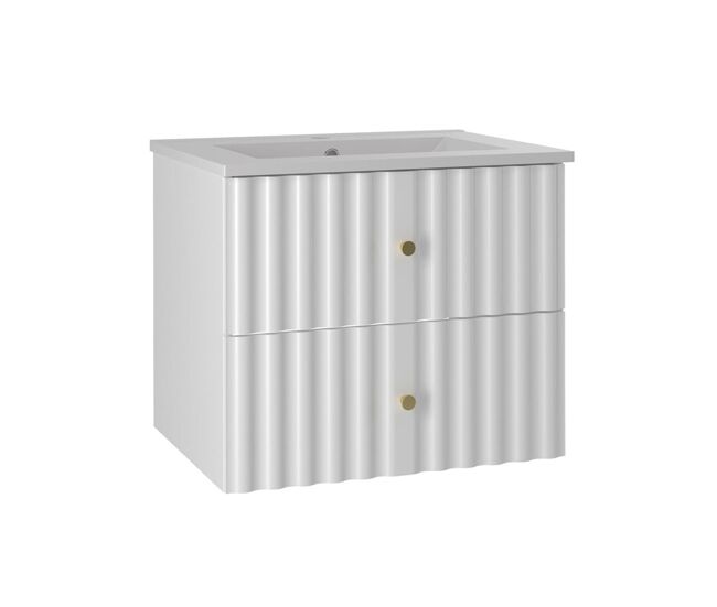 Mueble lavabo individual encastrado 60cm izae blanco