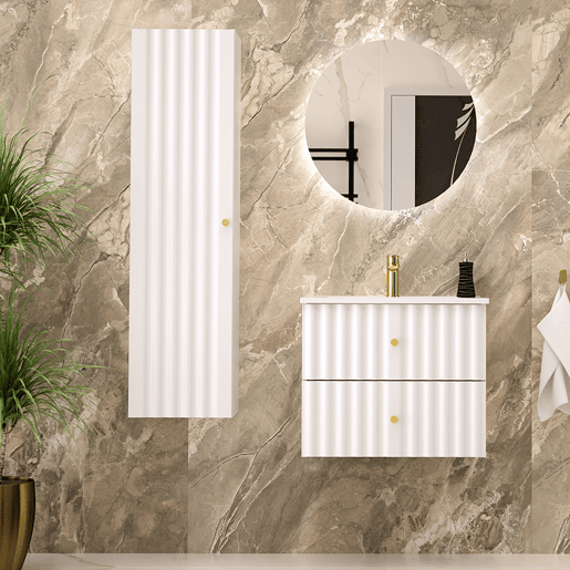Móvel lavatório individual encastrado 60 cm Izae Branco