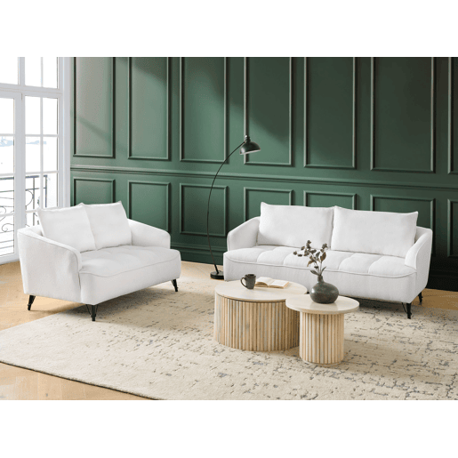 Beliani Sofá de 2 lugares Bouclé HOBRO Beliani Sofá de 2 lugares Bouclé HOBRO