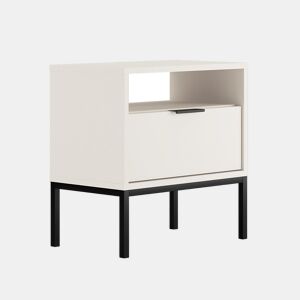 Mesa de cabeceira Seattle Branco Pés pretos