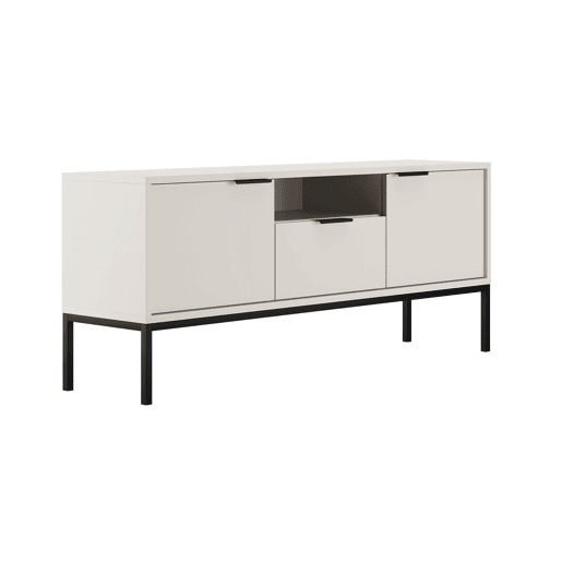 Móvel TV 135 cm Seattle Branco Pés pretos
