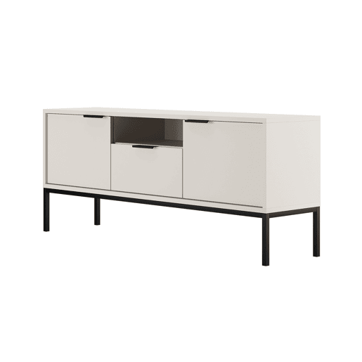 Móvel TV 135 cm Seattle Branco Pés pretos