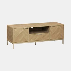 Móvel de TV com efeito de madeira de 120cm, Budapest, Natural, 120x40x45 cm
