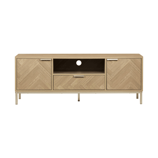 Móvel de TV com efeito de madeira de 120cm, Budapest, Natural, 120x40x45 cm