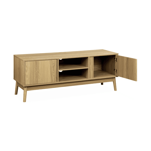 Móvel de TV com efeito madeira de 2 portas, 120cm, Dune, Natural, 120x39x48 cm