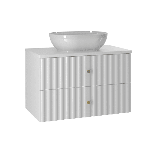 Conjunto móvel lavatório individual 80cm e coluna Izae Branco Conjunto móvel lavatório individual 80cm e coluna Izae Branco
