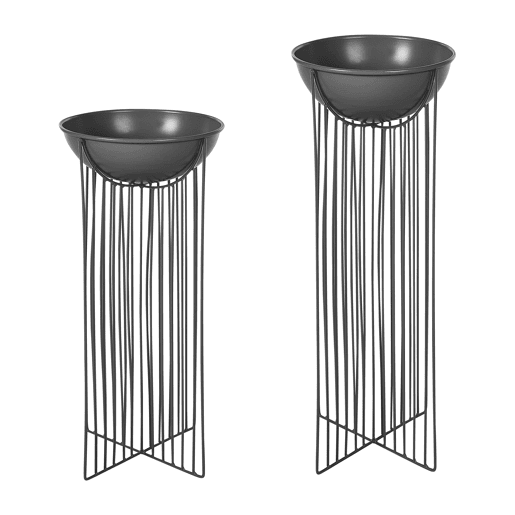 Beliani Conjunto de 2 vasos de plantas com pés FICARIA
