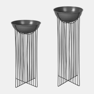 Beliani Conjunto de 2 vasos de plantas com pés FICARIA