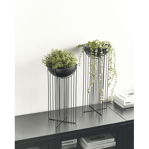Beliani Conjunto de 2 vasos de plantas com pés FICARIA