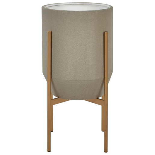 Vaso alto para plantas HYBRIDUM Metal 33 cm Cinzento