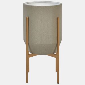 Vaso alto para plantas HYBRIDUM Metal 33 cm Cinzento