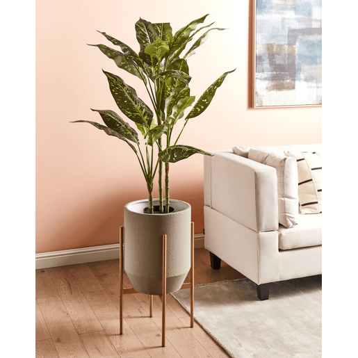 Vaso alto para plantas HYBRIDUM Metal 33 cm Cinzento