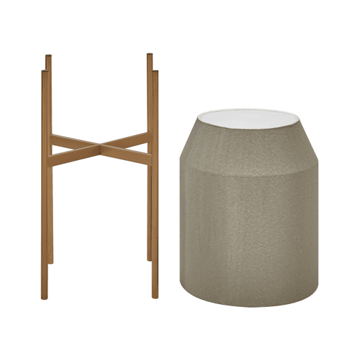 Vaso alto para plantas HYBRIDUM Metal 33 cm Cinzento
