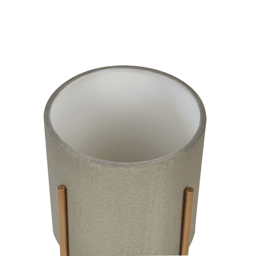 Vaso alto para plantas HYBRIDUM Metal 33 cm Cinzento