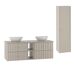 Conjunto de muebles con doble lavabo y columna Izae 140 Conjunto de muebles con doble lavabo y columna Izae 140 Beige