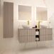 Conjunto de muebles con doble lavabo y columna Izae 140 Conjunto de muebles con doble lavabo y columna Izae 140 Beige