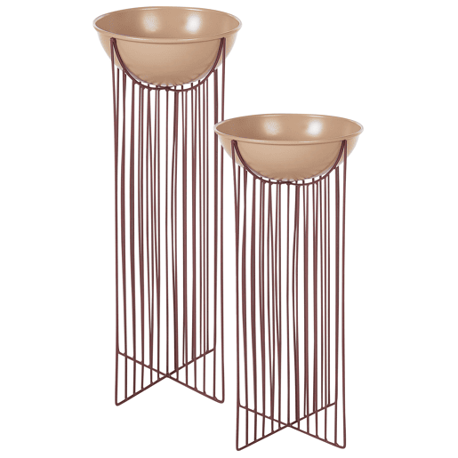 Beliani Conjunto de 2 vasos de plantas com pés FICARIA