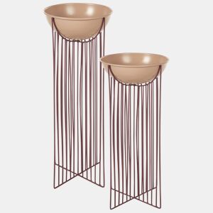 Beliani Conjunto de 2 vasos de plantas com pés FICARIA