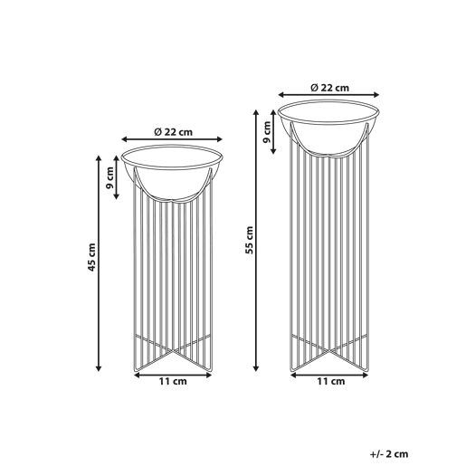 Beliani Conjunto de 2 vasos de plantas com pés FICARIA