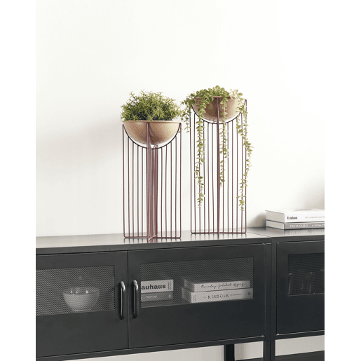 Beliani Conjunto de 2 vasos de plantas com pés FICARIA