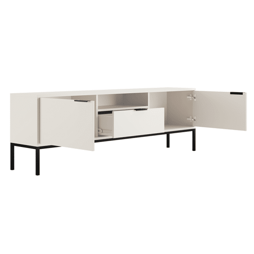 Móvel TV 175 cm Seattle Branco Pés pretos