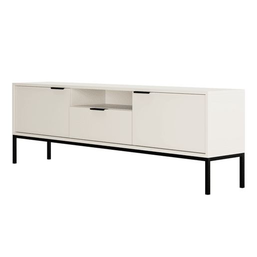 Móvel TV 175 cm Seattle Branco Pés pretos