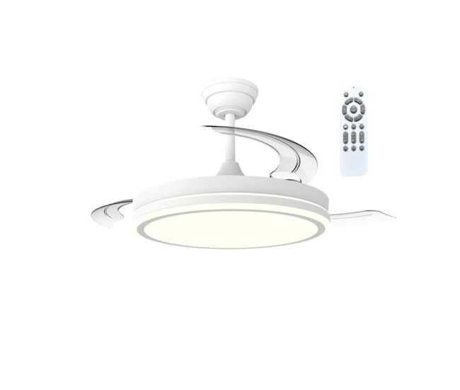 Ventilador led aspas plegables surpino blanco cct dim 48w marca wonderlamp