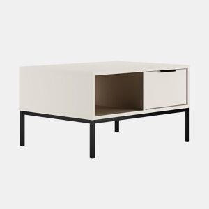 Mesa de centro Seattle 80 cm Branco Pés pretos