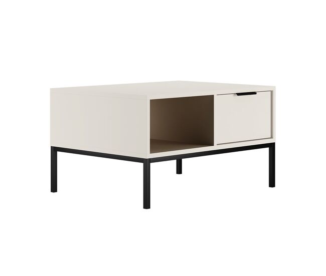 Mesa de centro 80 cm Seattle Blanco Patas negras