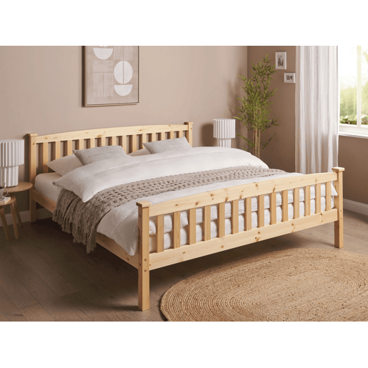 Cama Pinho GIVERNY 180 x 200 cm Castanho claro