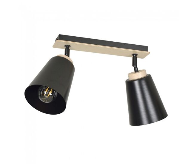 Regleta de techo tasla negro 2 luces marca wonderlamp