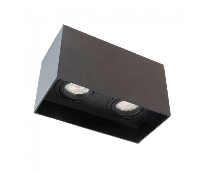 Foco de superficie classic negro 2 luces marca wonderlamp