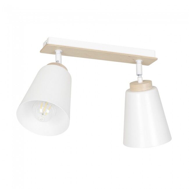 Regleta de techo Tasla (2 luces) Madera - Metal Nórdico