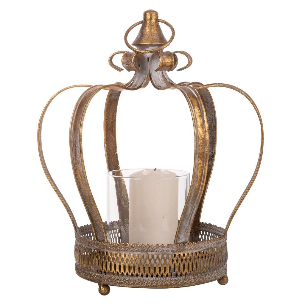Portavelas de metal dorado 24x21.5x30