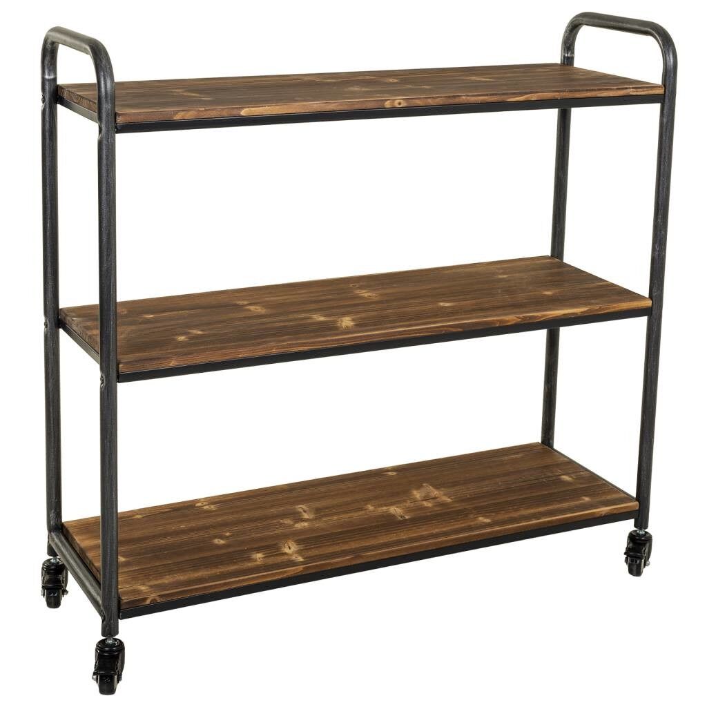 Estantería de madera y metal