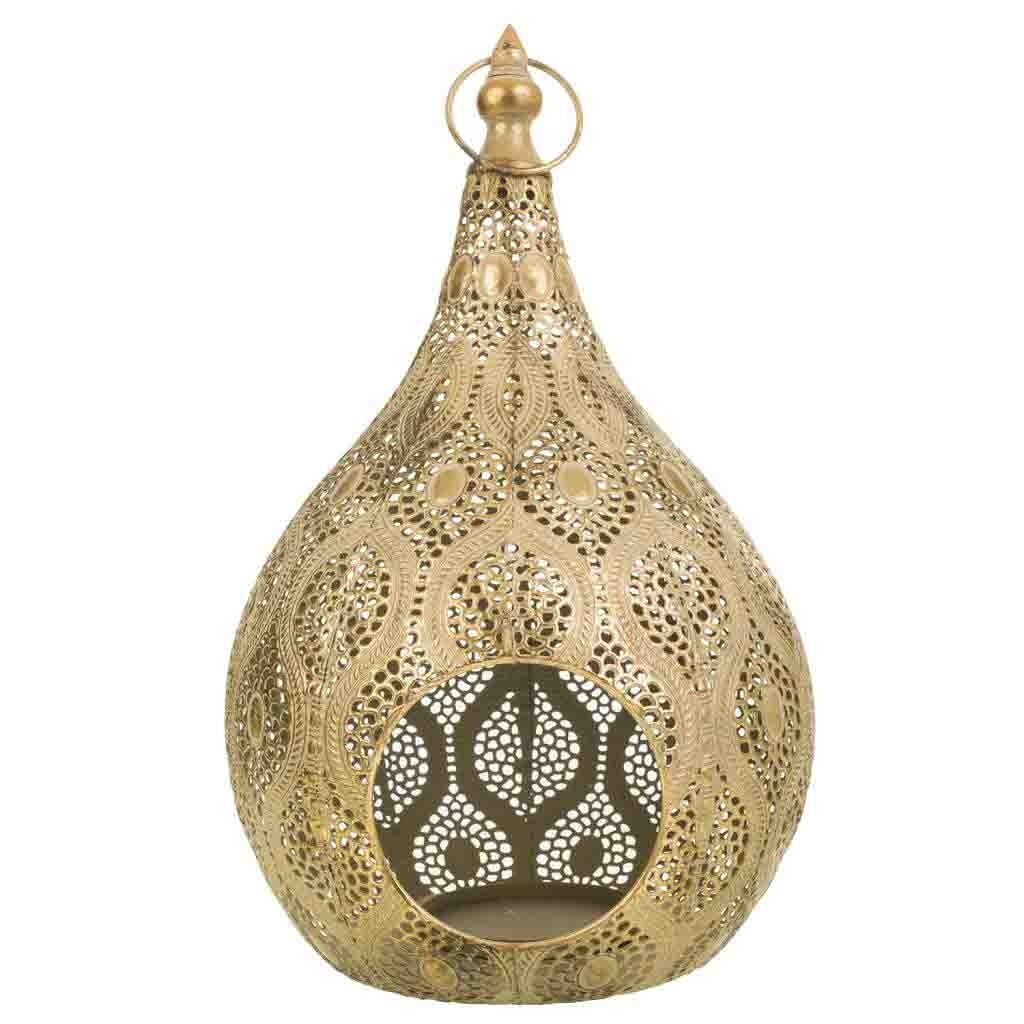 Portavelas de metal dorado 26,5x25,5x40,5