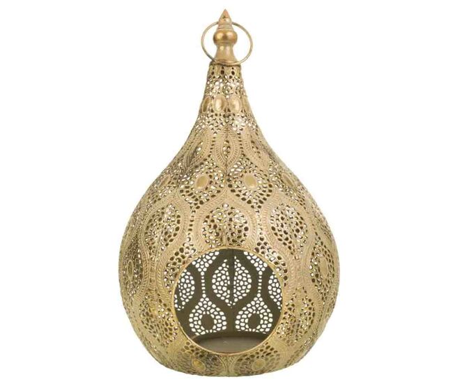 Portavelas de metal dorado 26,5x25,5x40,5