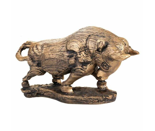 Figura decorativa alexandra house living dorado poliresina toro 18 x 30 x 53 cm