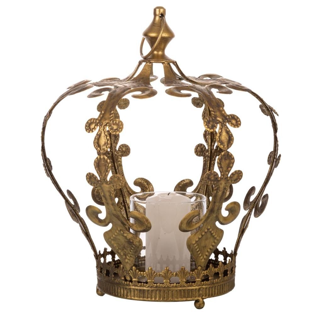 Portavelas de metal dorado 26.5x26.5x33.5