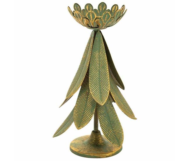 Candelabro alexandra house living oro hierro 21 x 31 x 21 cm plumas