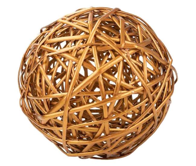 Bola de decoración de mimbre cobriza d24 cm