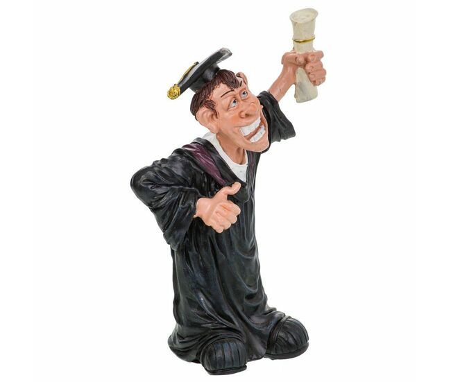 Figura decorativa alexandra house living poliresina estudiante graduado 11 x 25 x 15 cm