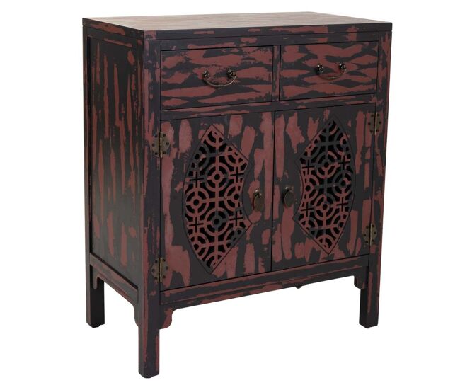 Recibidor de madera rojo 66x36x78
