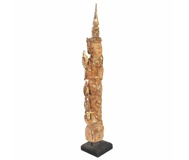 Figura decorativa alexandra house living marrón madera 7 x 76 x 12 cm