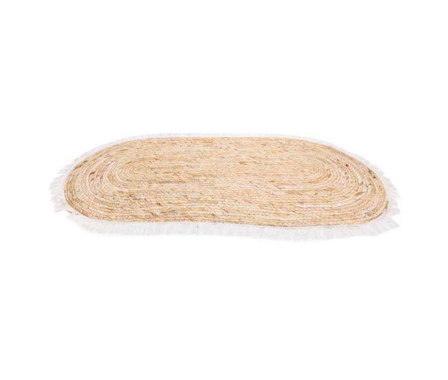 Alfombra fibra natural tejido artesanal marrón 100x50x1