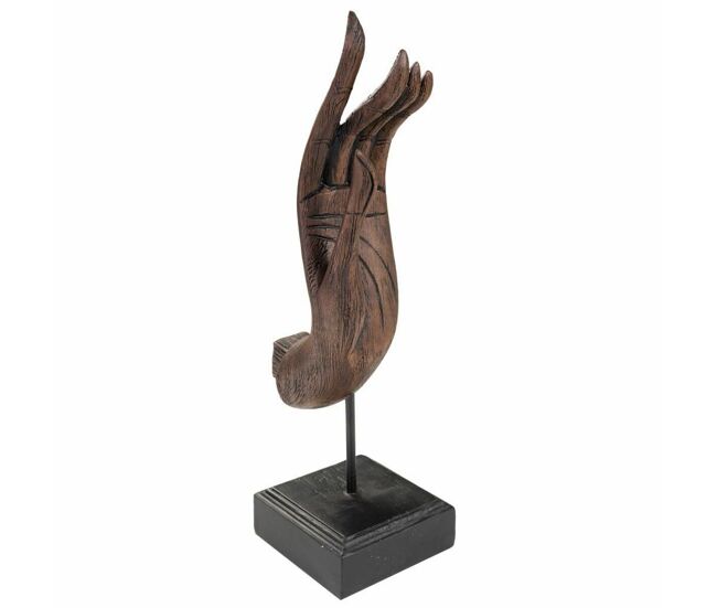 Figura decorativa alexandra house living marrón negro metal poliresina mano 12 x 43 x 17 cm