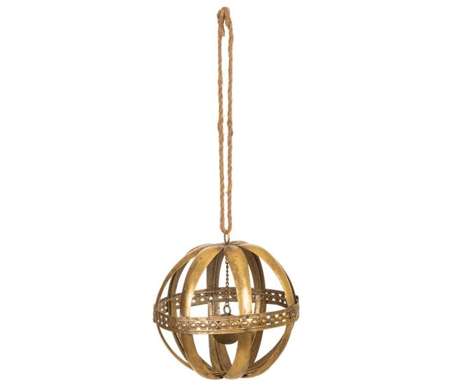 Bola decoración de metal dorado 20x20x23