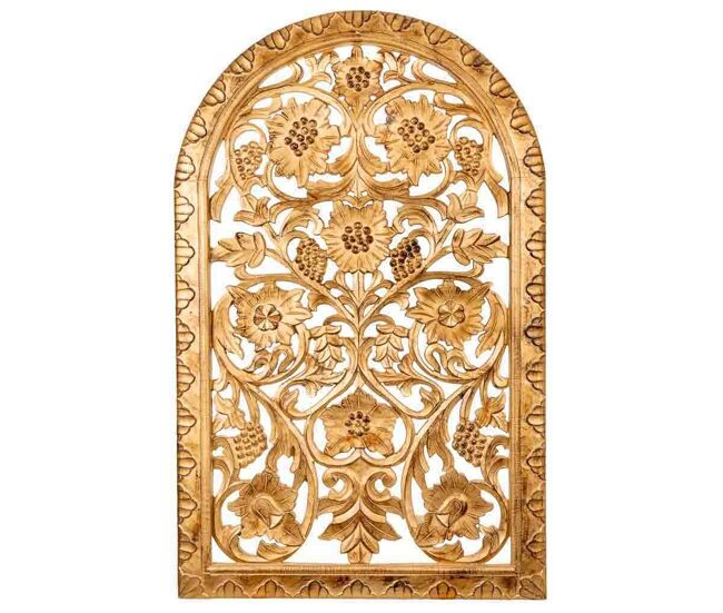 Panel de madera artesanal dorado 76x04x120