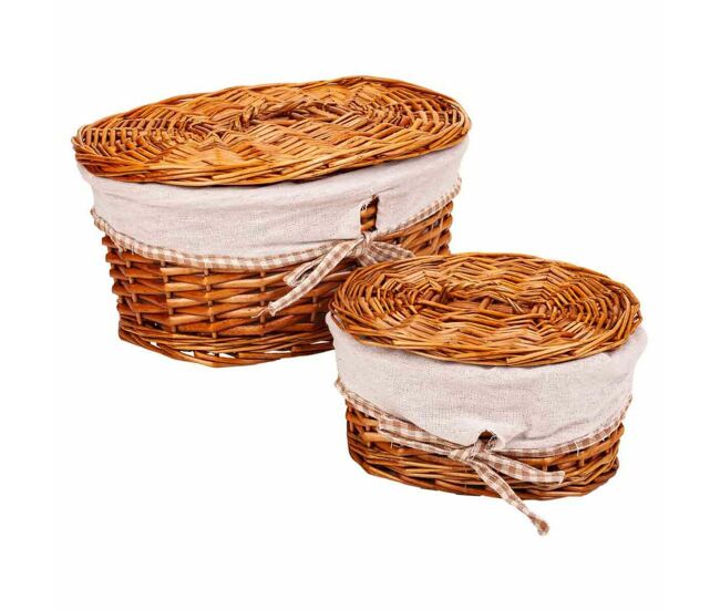 Cajas de almacenamiento alexandra house living natural mimbre madera de sauce 20 x 14 x 10 cm 23 x 14 x 30 cm 2 piezas