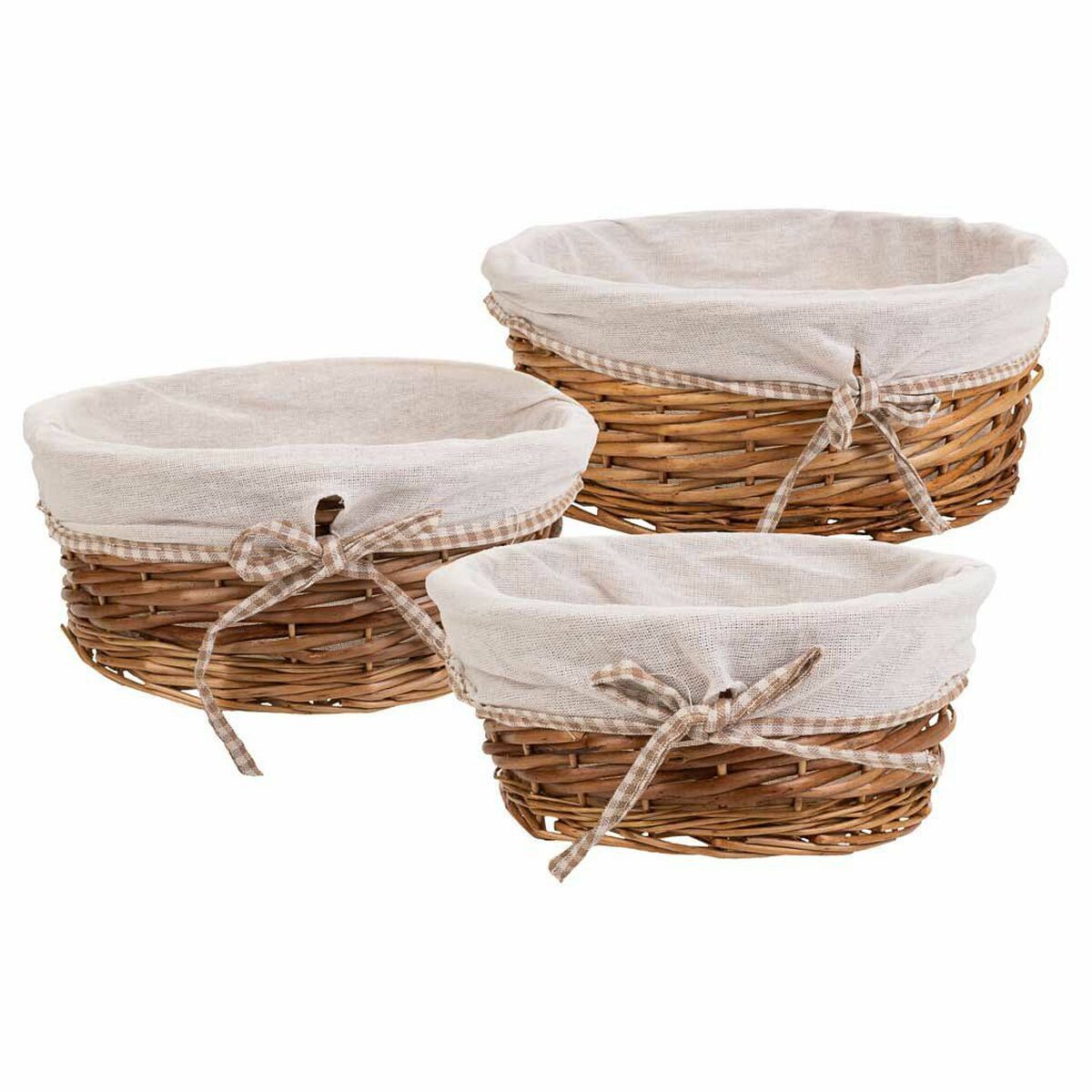 Juego de cestos alexandra house living natural mimbre madera de sauce 3 piezas